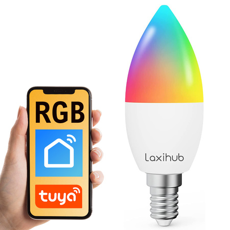 RGB WiFi E14 smart bulb Tuya Laxihub