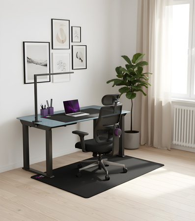 Zestaw Biurkowy Power User PRO: Stelaż 300kg, Blat 180cm, Fotel LUMBO