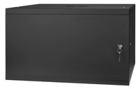 RACK 19'' 6U 600x350mm cabinet BLACK Steel door