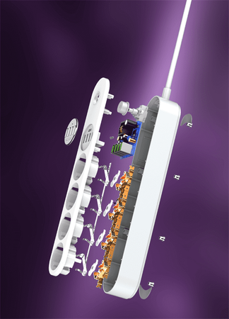 Spacetronik SR-203 Steckdosenleiste 4 USB-Anschlüsse