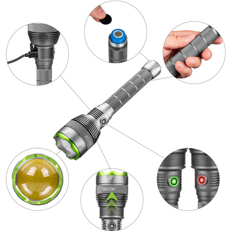 METAL 10000 lm tactical flashlight VAYOX VA0254