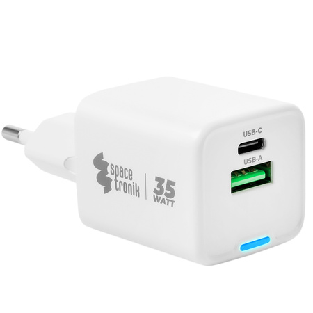 Ładowarka Spacetronik 2w1 35W USB-C USB PD Quick 3.6A Biała