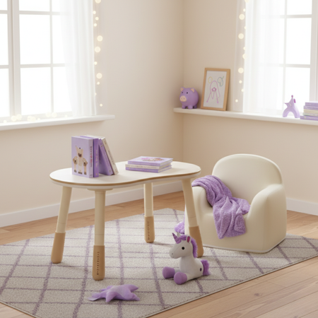 Zestaw mebli dziecięcych Spacetronik – stolik SPEX201 i sofa SPC-XD-23 waniliowy