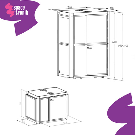 Dwuosobowa kabina akustyczna Spacetronik SPE-POD21