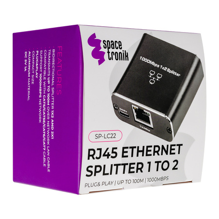 Rozdeľovač siete RJ45 1 až 2 SP-LC22