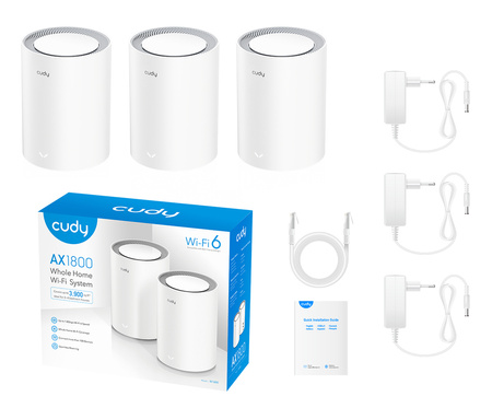 MESH Router Cudy M1800 LAN/WAN Wi-Fi 6 AX1800 3x