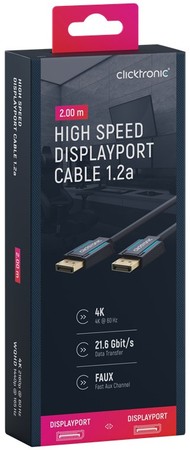 CLICKTRONIC DisplayPort DP - DP 1.2 4K 2m kabel