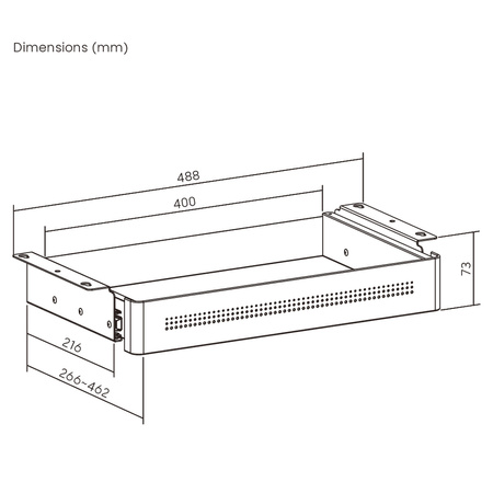 Under-Desk Storage Drawer Standard Black