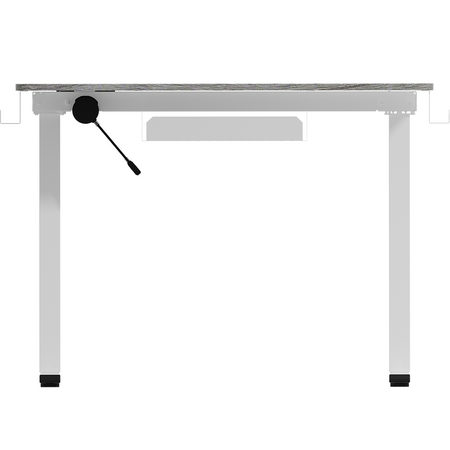 Spacetronik Moris 124WG 100x60 electric desk, gray wood top, white frame