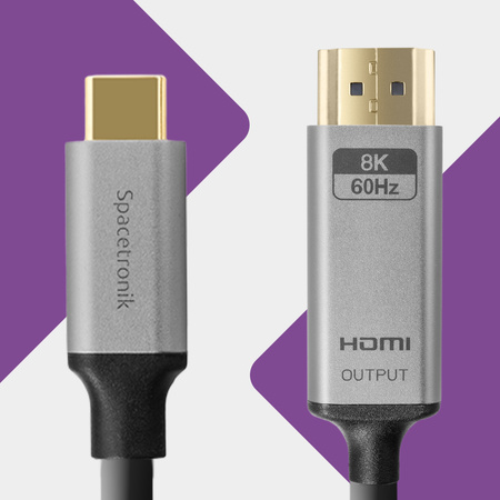 Kabel USB-C 3.1 HDMI 8K Spacetronik KCH-SPA030 3m