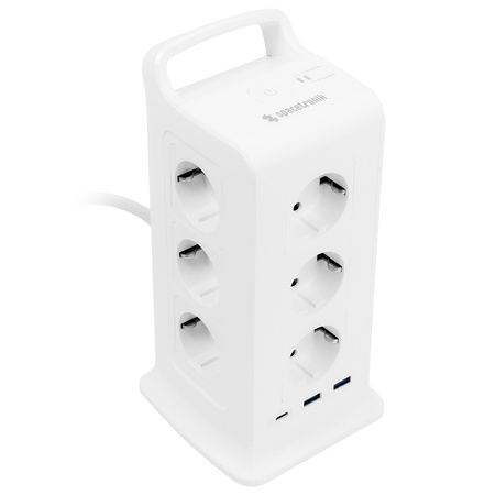 Listwa zasilająca tower 12xAC 2xUSB 1xUSB-C W