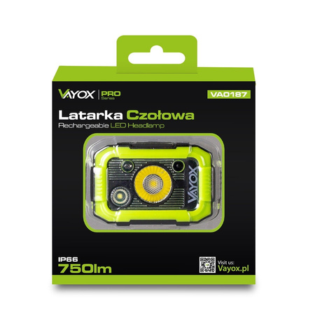 Čelová svítilna 750lm CREE SMD Hammer VAYOX VA0103