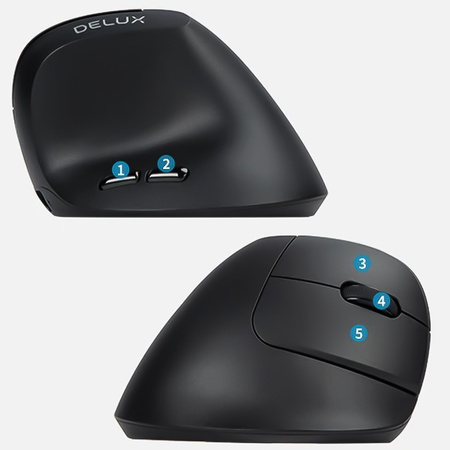 Mysz optyczna Delux M618AIR GX czarna, bezprzew.