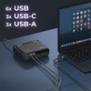 Nabíjecí stanice 140W GaN SR103 LED 6 USB PD+QC3.0