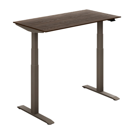 Biurko regulowane Vegard elektryczne dwusilnikowe MDF beżowo-zielone