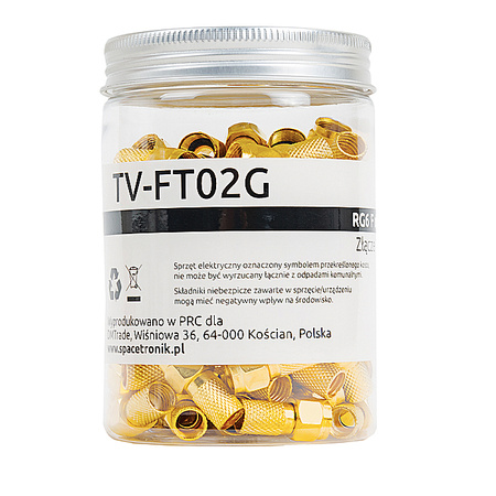Spacetronik TV-FT02G screw-on F connector 100 pcs.
