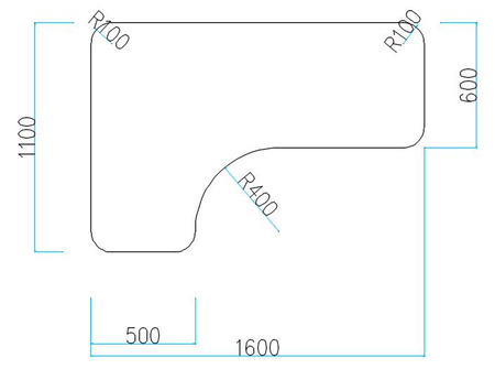 Corner desk top 160x110x60x18 cm White L