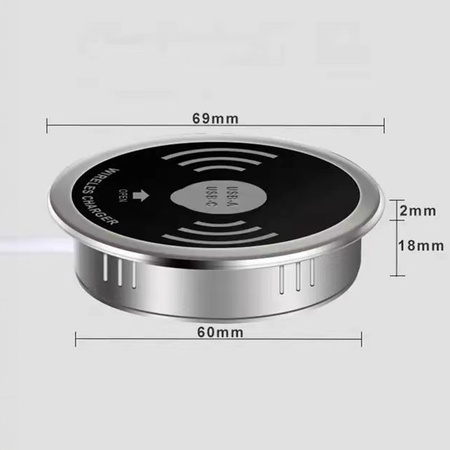 Bezdrátová stolní nabíječka SPM-04 15W s USB