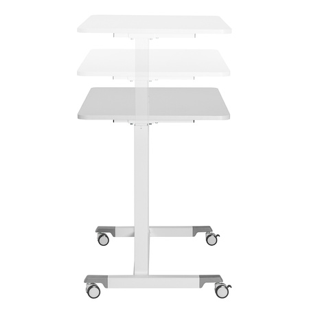Adjustable table on wheels Buddy 04 white