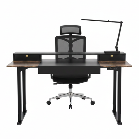 Mobile Electric Desk with Shelf Drawers