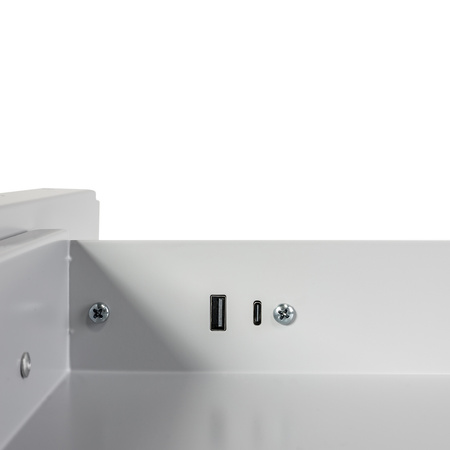 Under-Desk Storage Drawer USB Ports Standard Black