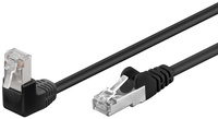 Patchcord CAT 5E F/UTP 1x90 BLACK 2m