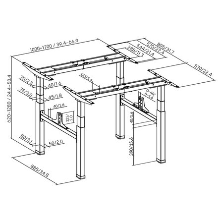 Electric adjustable double rack SPE-440B