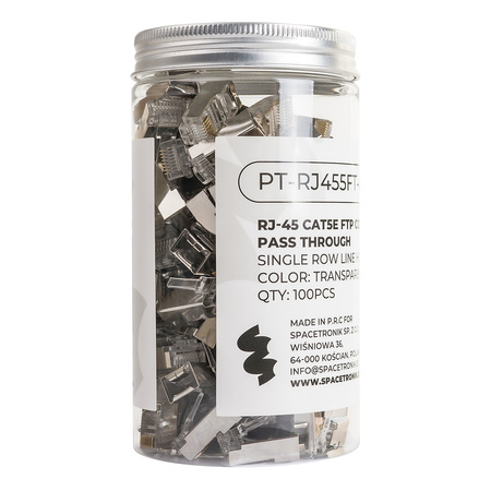 RJ45 cat5e pass-through connector FTP PT-RJ455FT-0 100pcs