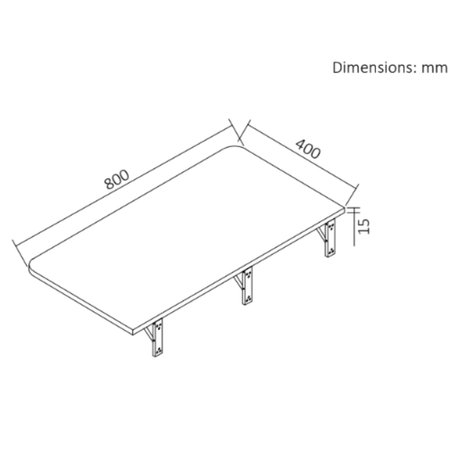 Składane biurko ścienne SPB149W 80×40 cm białe składane 90°