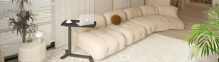 Adjustable table on wheels Buddy white