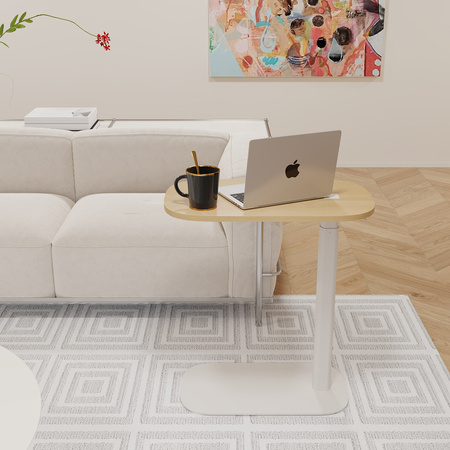 Stolik regulowany Buddy 17 Czarny, Ciemne drewno