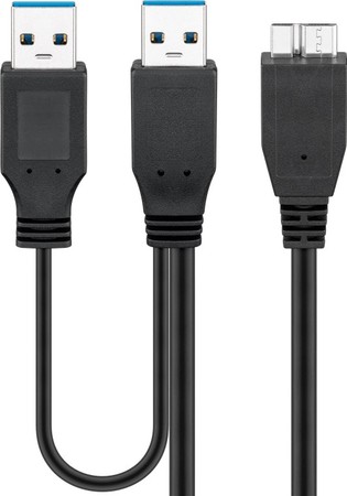 Kabel USB 3.0 x2 - micro-B pro disky Goobay 03m