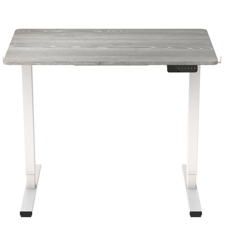 Spacetronik Moris 124WG 100x60 electric desk, gray wood top, white frame
