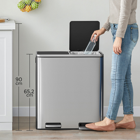 Funky Trash Can Silver Black Spacetronik Podwójny