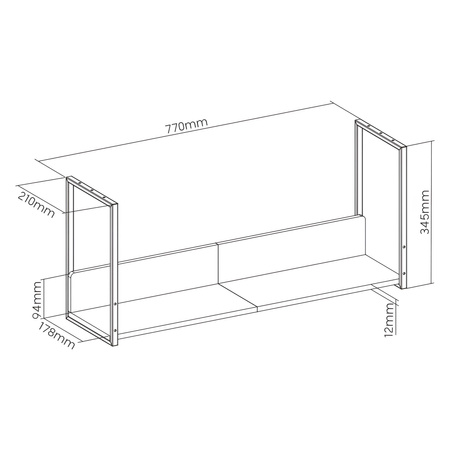 Spacetronik Hugel White under-desk shelf