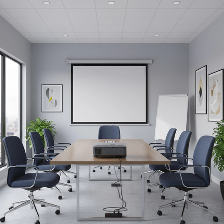 Ekran projekcyjny zwijany ręcznie 100" 4:3 biały