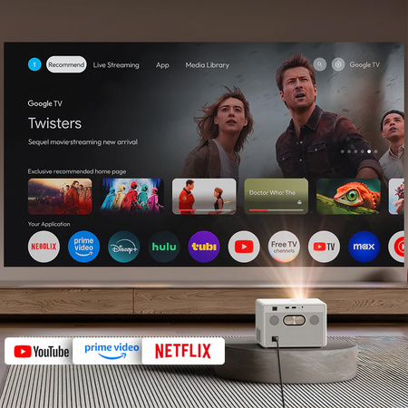 Projektor LCD WiFi 1080p GoogleTV BYINTEK Plato T5 Max