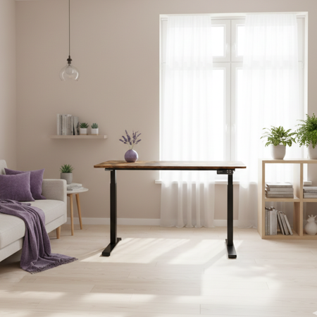 Biurko elektryczne Spacetronik SPE-152B czarne 150×75 Brąz Rustic