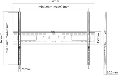 Držák na TV Goobay PRO FIXED XL 43"-100" do 75 kg