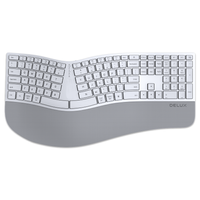 Bezdrôtová ergonomická klávesnica GM909 biela