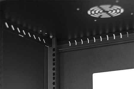 19'' RACK 12U 600x450mm SCHWARZ Glastür