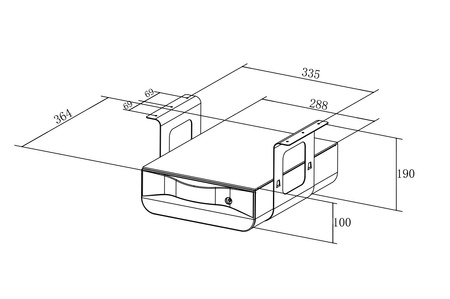 Spacetronik SPB-121W under-counter desk drawer