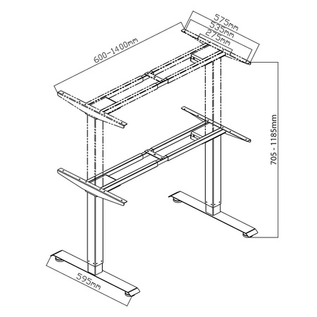 Spacetronik SPE-221OW electric desk stand