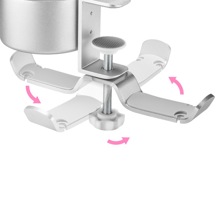 Uchwyt do biurka - słuchawki, kubek SPB-024 Czarny