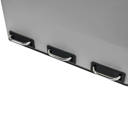 Kosz na śmieci metalowy 3x18L srebrny 54L