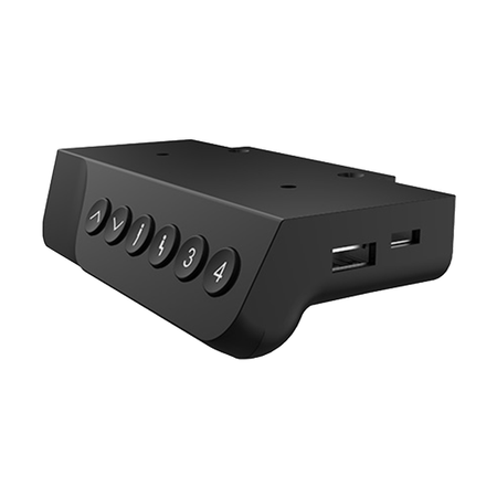 Spacetronik Moris 124WG 100x60 elektrický stůl, šedá dřevěná deska, bílý rám