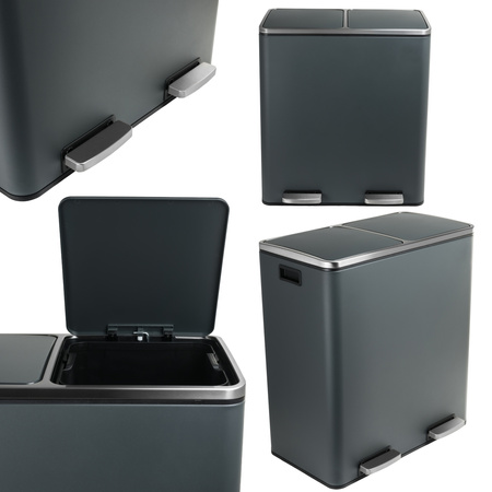 Funky Trash Can Gray Black Spacetronik Podwójny