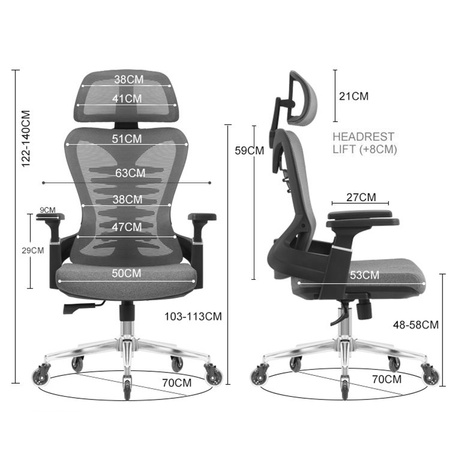 Fotel Ergonomiczny Spacetronik Axon Szary