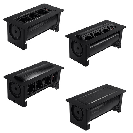 Spacetronik SPS-O33B V2 countertop swivel socket