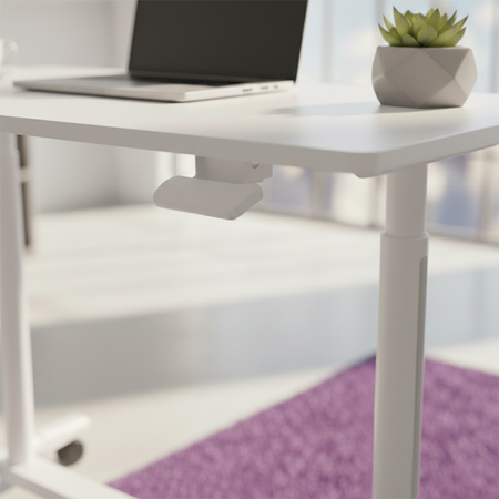 Adjustable table on wheels Buddy 04 white